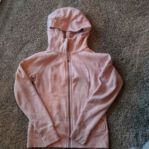 Lululemon full zip scuba hoodie, light pink (sz 8)